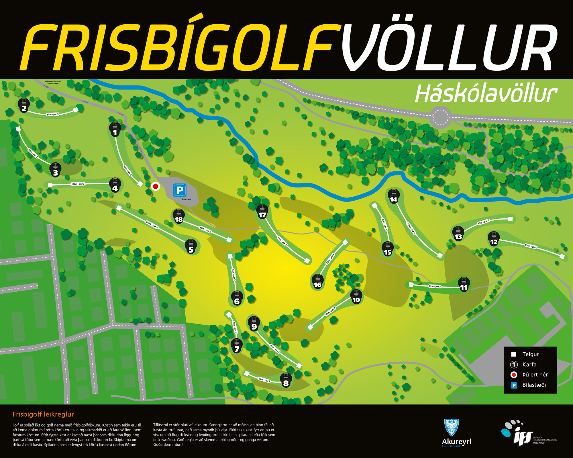 Vallarkort - Akureyri - Háskólasvæði