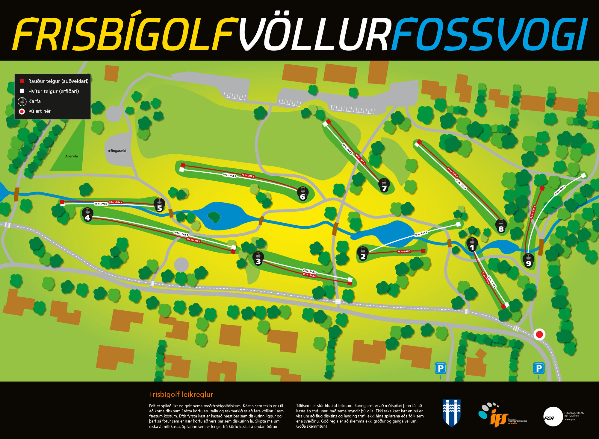 Vallarkort - Fossvogsdalur